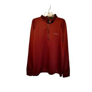 Columbia burnt orange 1/4 zip pullover quality top xl *